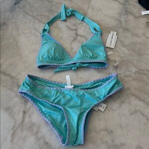 Lucky Brand Swim Halter Style Two Piece Bikini